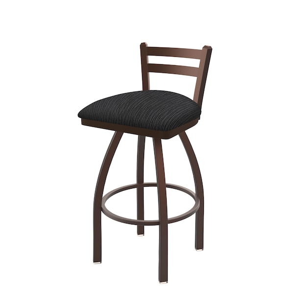 25" Low Back Swivel Counter Stool, Bronze Finish, Graph Anchor Seat